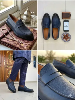 Mocassins De Luxe Bleu Marine – Édition Spéciale Tabaski
