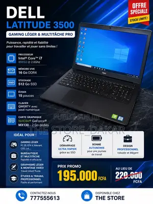 Ordinateur portable Dell Autre 16GB Intel Core i7 SSD 512GB