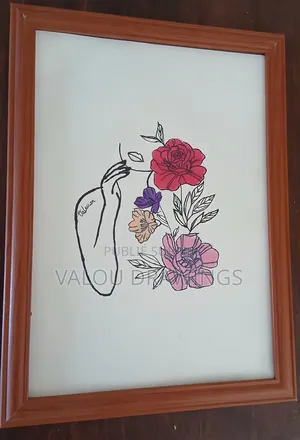 Blooming Grace- Tableau A4- Dessin Fait À La Main- Décoratif