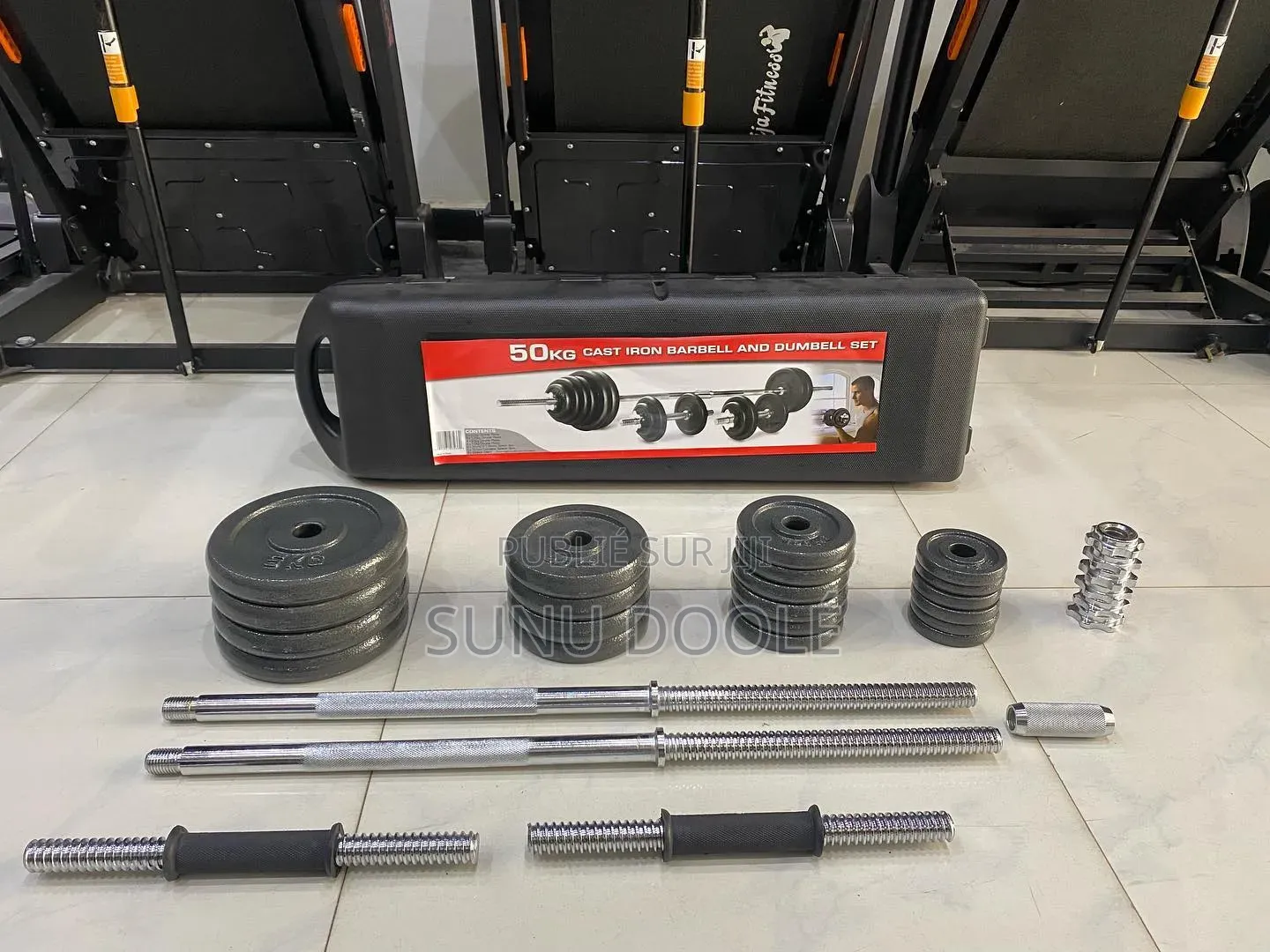 Ensemble De Haltères Réglables 50kg Poids Équipement De Gym Fitness