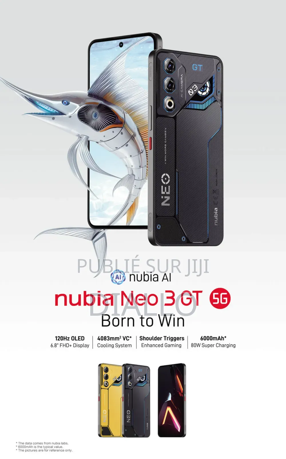 Nouveau ZTE nubia Neo 3 GT 256 GB Gris