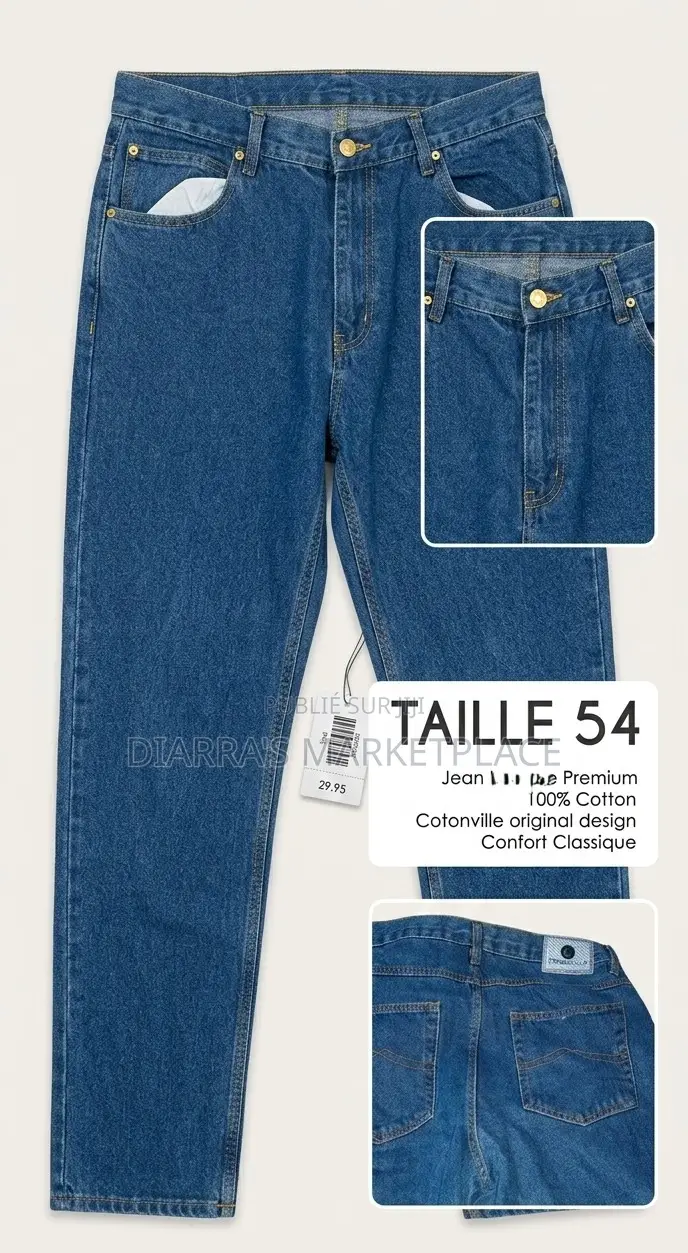 Jean Femme Premium Cotonville – Coupe Droite Classique – Taille 54