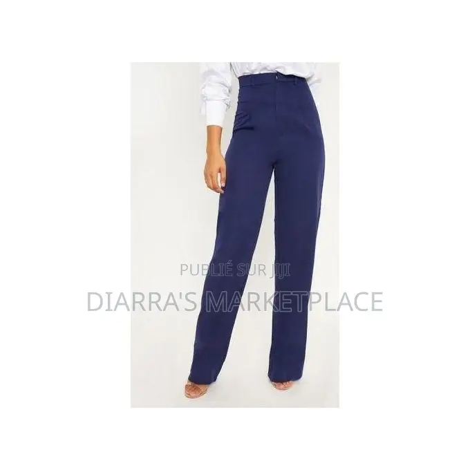 Pantalon Plus Size - Taille Haute Bleu Marine -Taille 5xl