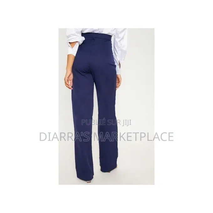 Pantalon Plus Size - Taille Haute Bleu Marine -Taille 5xl