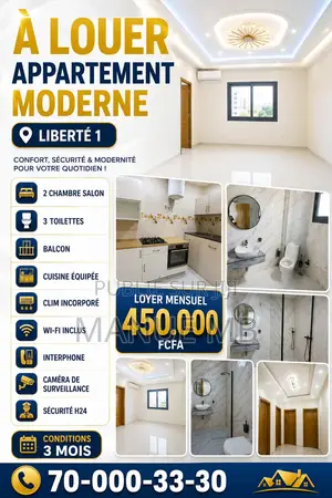 2chbre Appartement dans Appartement 2, Sicap-Liberté à Louer