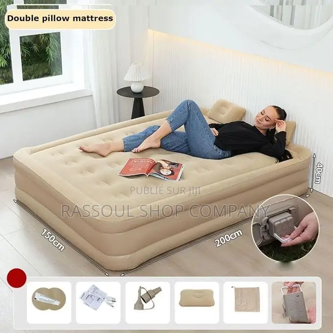 Matelas Gonflable 2 Place Avec Pompe Électrique
