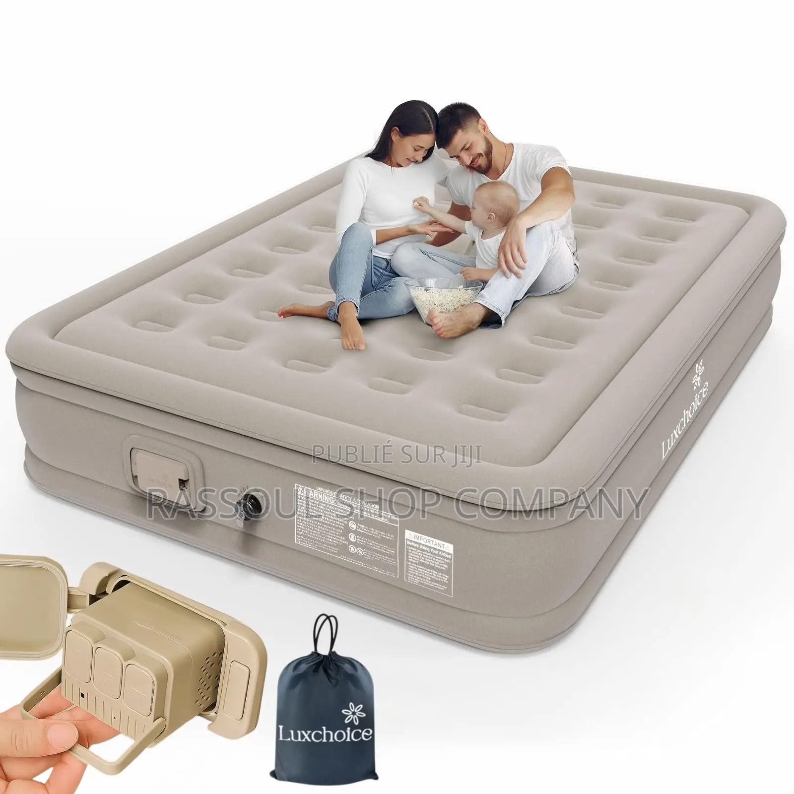 Matelas Gonflable 2 Place Avec Pompe Électrique