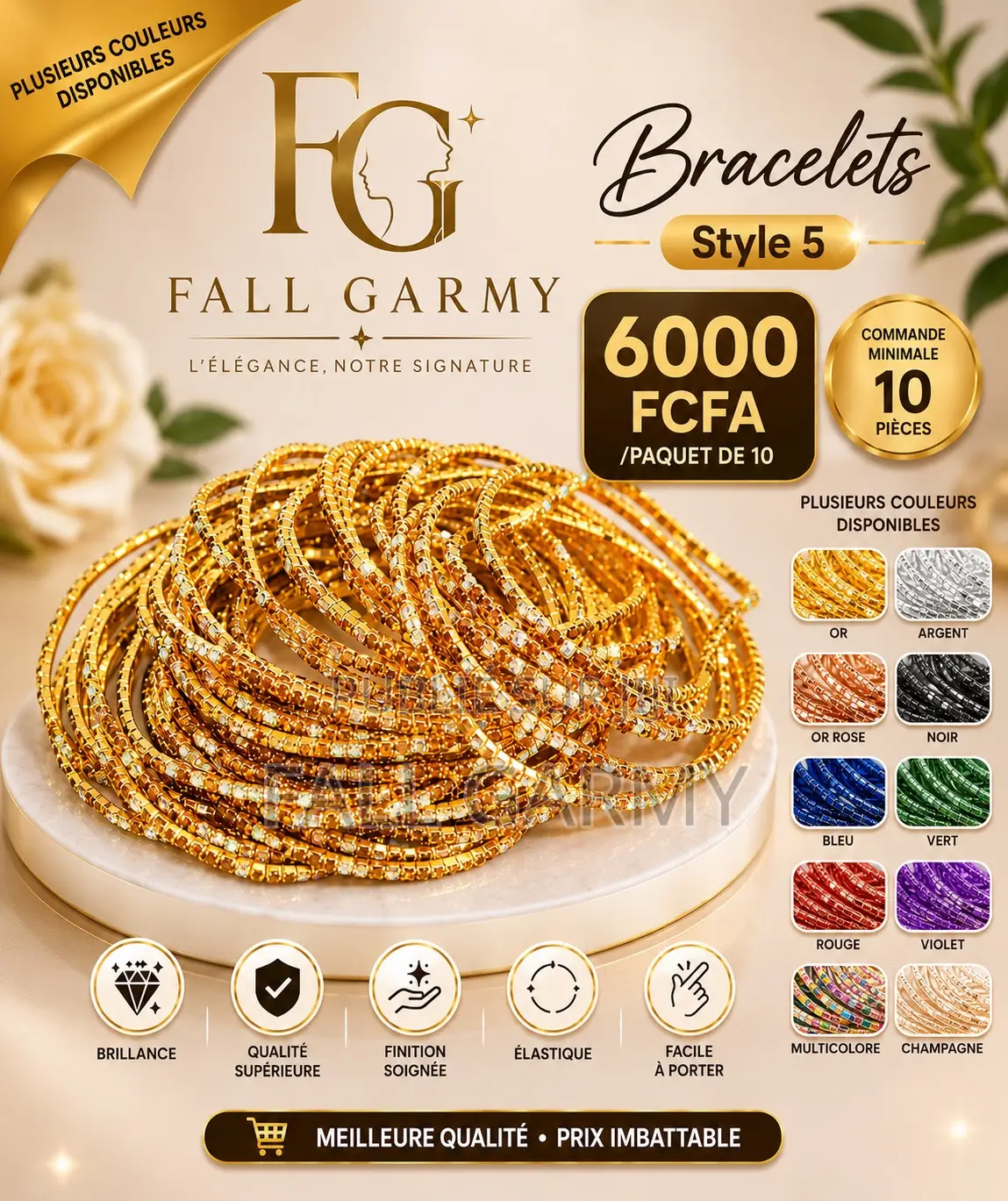 Bracelet Cristal Élastique
