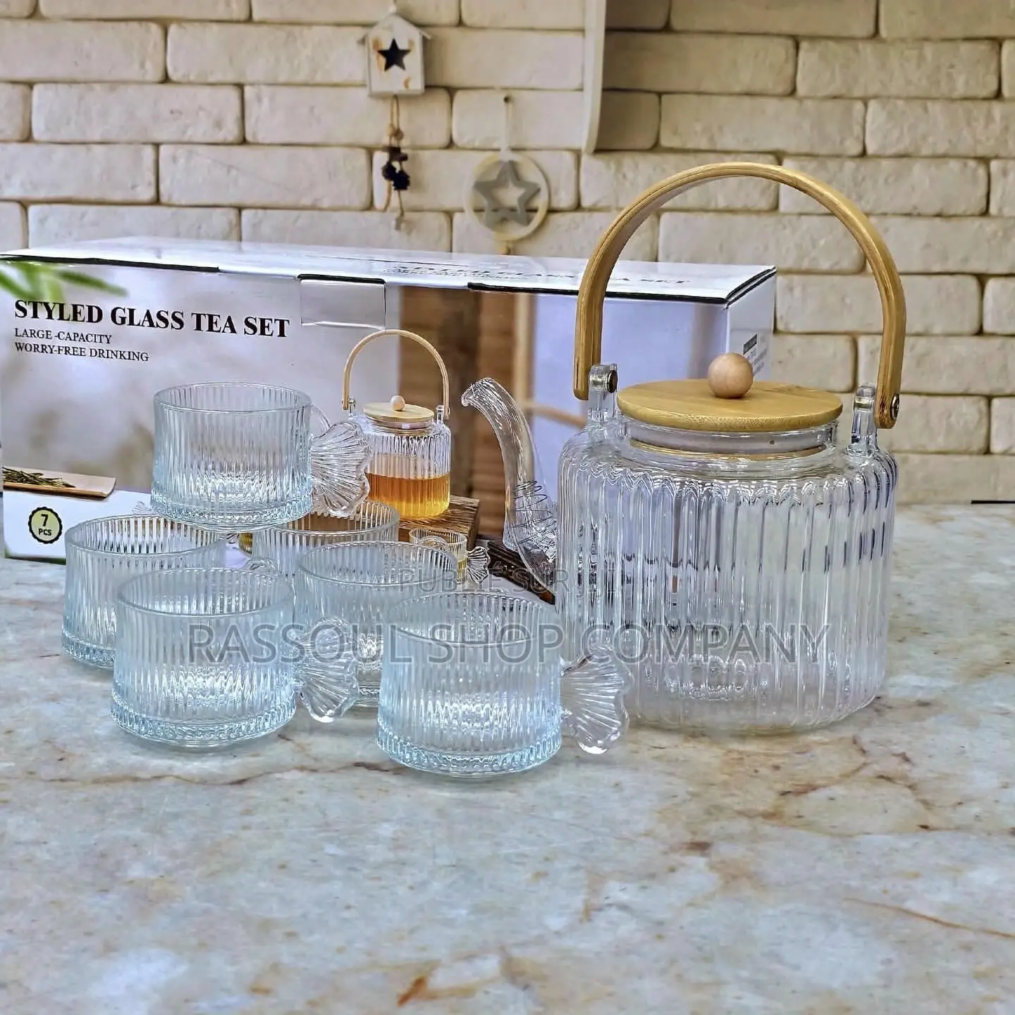 Ensemble Théière 7 Pièces en Verre Prix:5500f