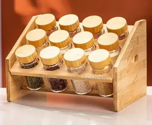 Pot Epice 12 Pièces Avec Support en Bois Prix:5000f Contact