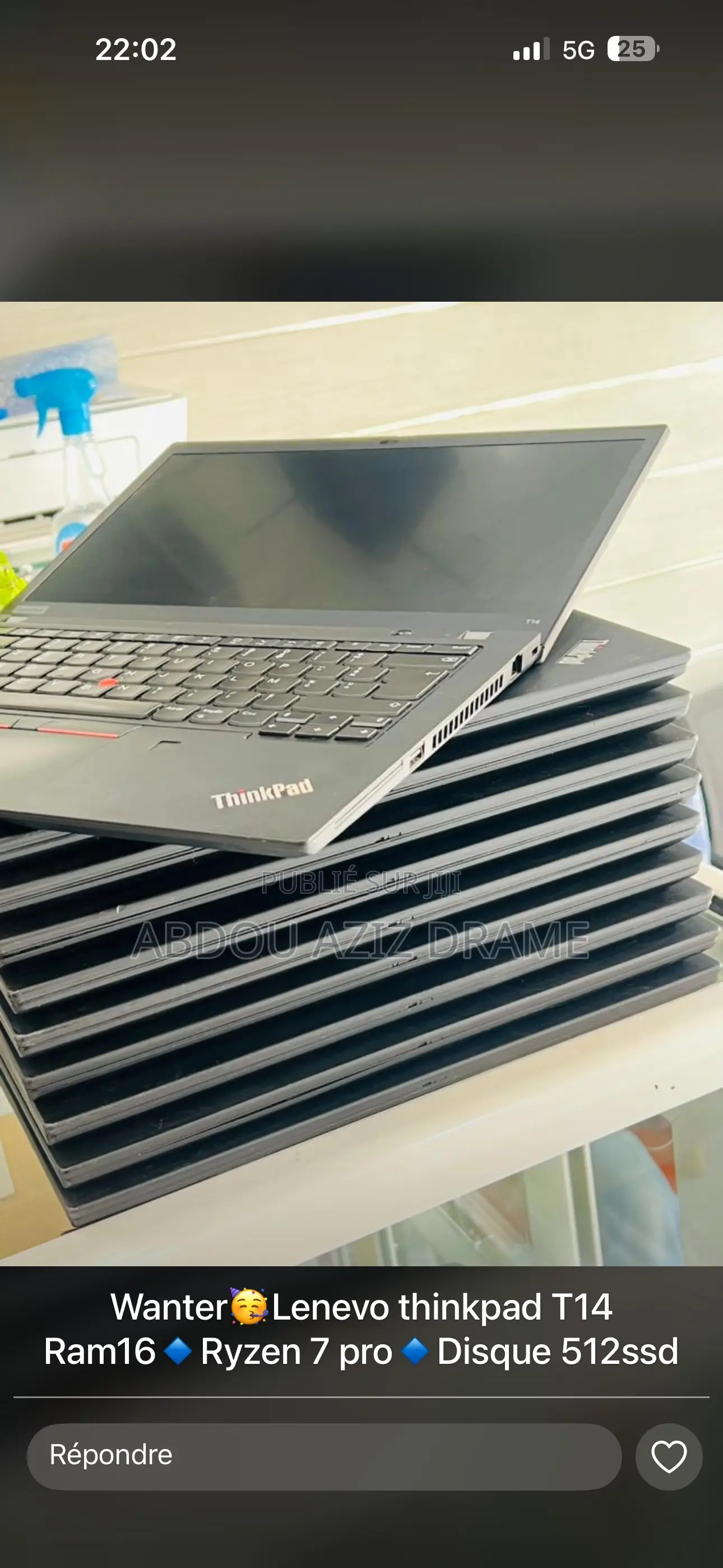 Nouveau Lenovo ThinkPad T14 32GB AMD Ryzen 7 SSD 512GB