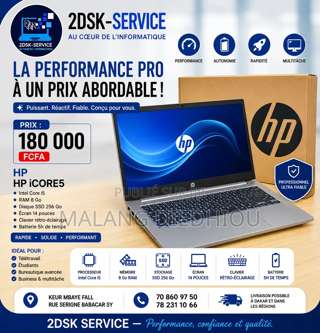 Nouveau HP EliteBook 840 G5 8GB Intel Core i5 SSD 256GB