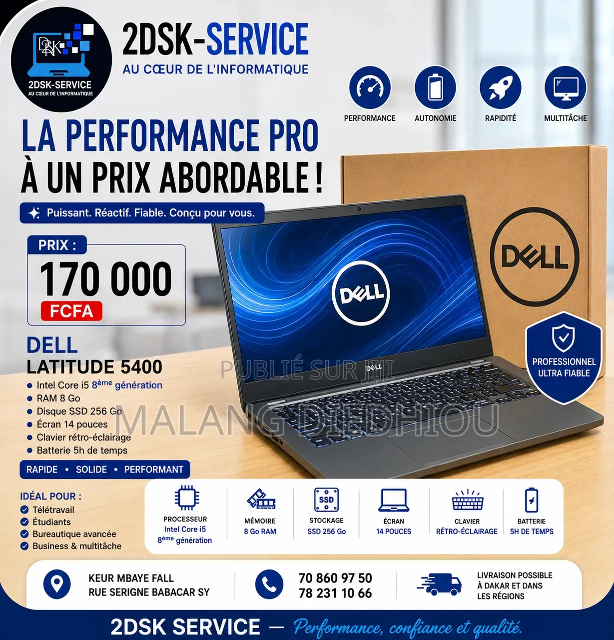 Nouveau HP EliteBook 840 G5 8GB Intel Core i5 SSD 256GB