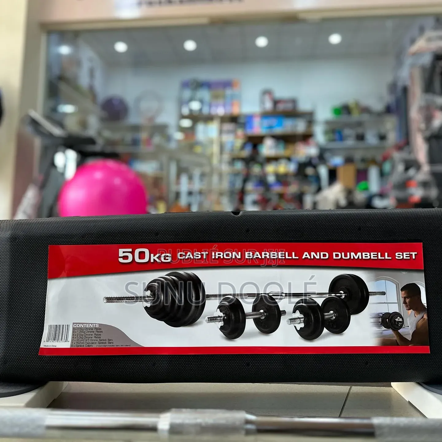 Kit 50 Kg Haltères Et Barre Musculation Avec Disque