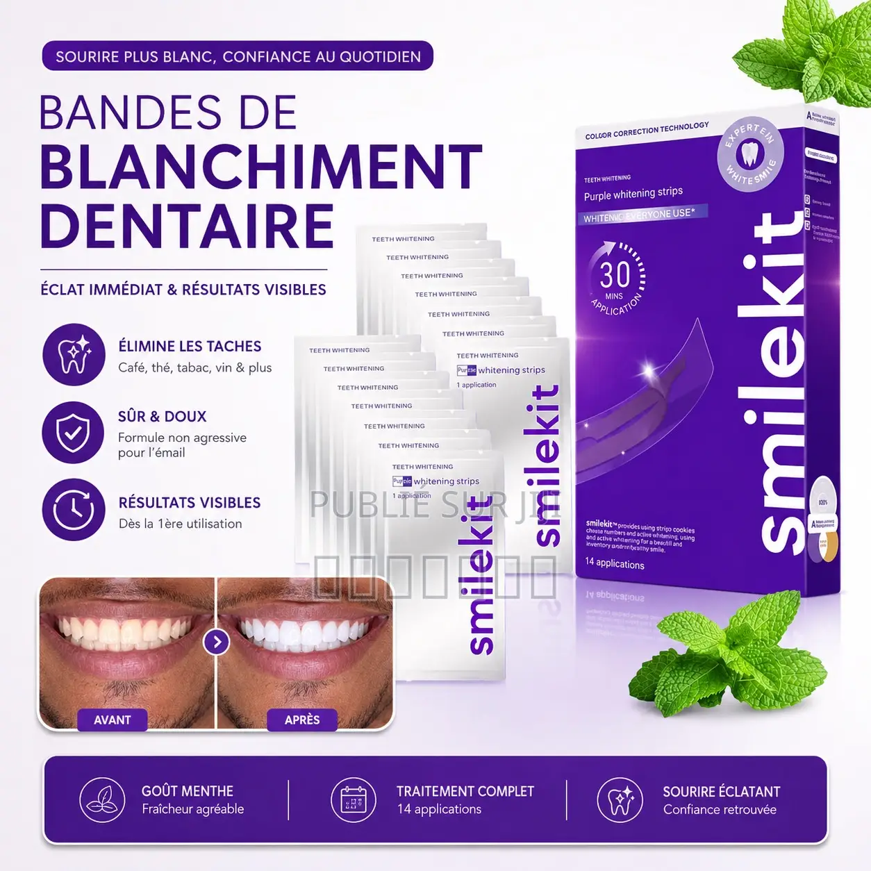 Smilekit Purple Whitening Strips