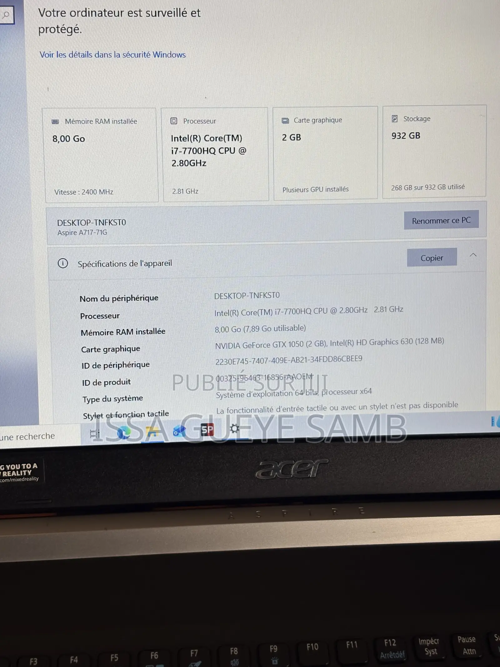Ordinateur portable Acer Aspire 1 8GB Intel Core i7 HDD 1T