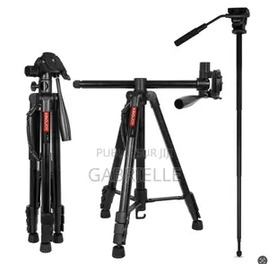 Kingjoy Vt-890h6 2-in-1 Fluid Head Tripod, Aluminum, 360° Rotating