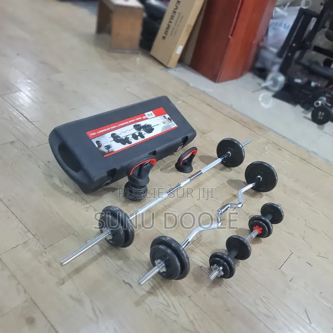 Ensemble Haltères Barres En Fonte – 58 Kg