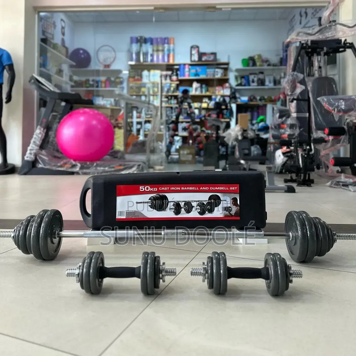 Kit 50 Kg Haltères Et Barre Musculation Avec Disque