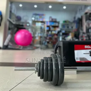 Kit 50 Kg Haltères Et Barre Musculation Avec Disque