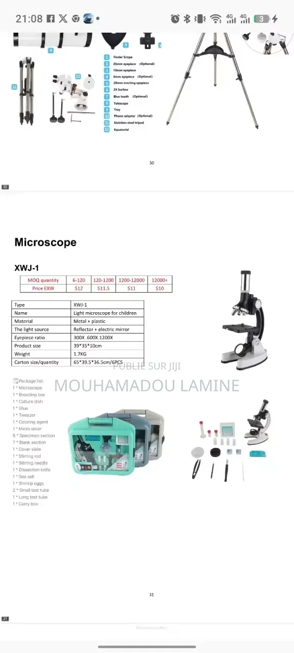 Microscope Biologique Pour Enfant Et Eleves