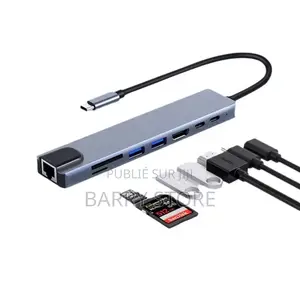 Support Ordinateur Hub Usb 3,0 Type-C 8 en 1