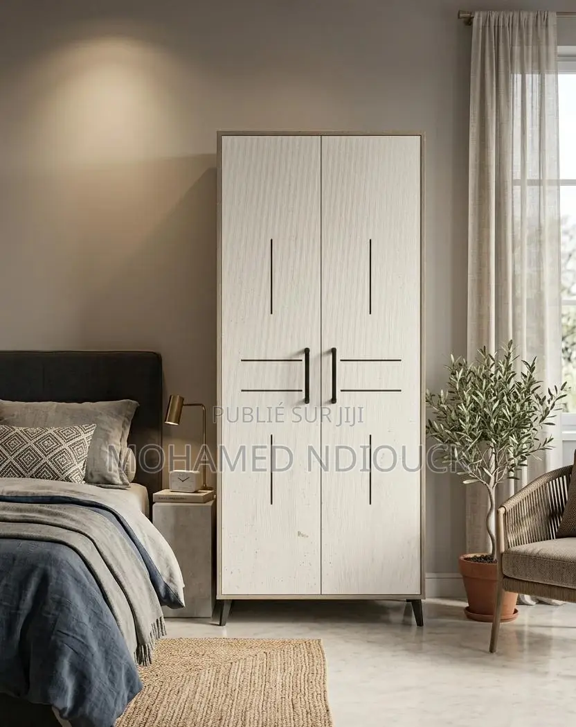 Armoire 2 Battants Grand Modèle en Bois Avec Pieds