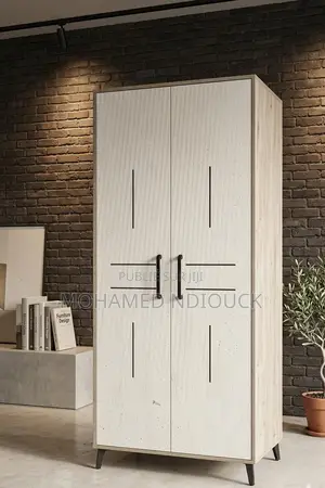 Armoire 2 Battants Grand Modèle en Bois Avec Pieds