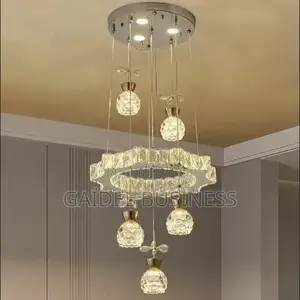 Lustre Led Contemporain – Silhouette Ondulée Et Cœur en Cristal**