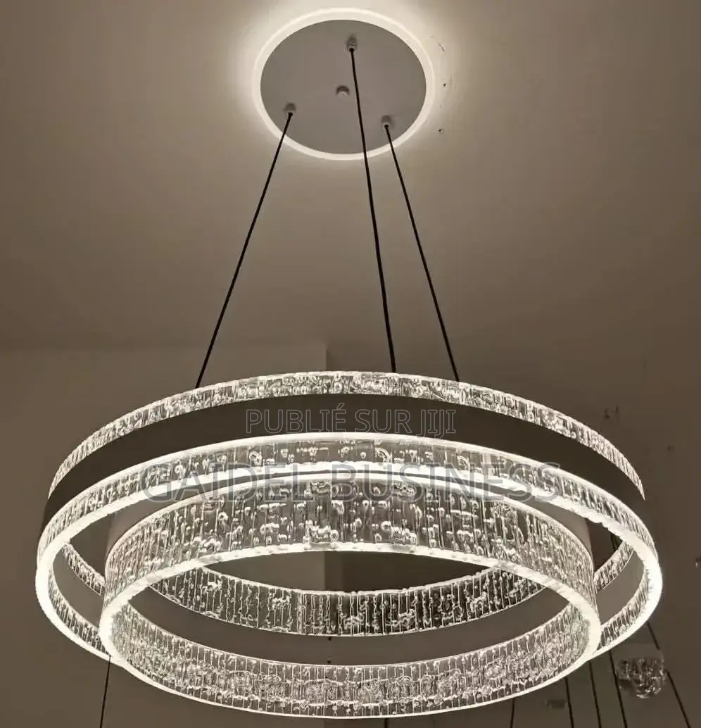 Lustre Led Contemporain – Silhouette Ondulée Et Cœur en Cristal**