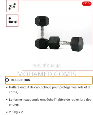 Paire Haltères 2.5 Kg X 2