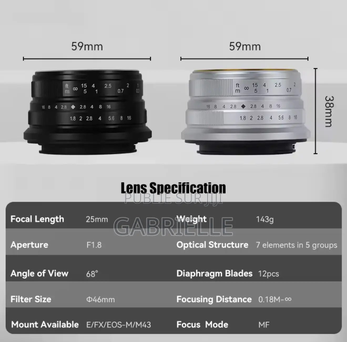 7artisans 25mm F1.8 Aps-C Manualprime Lens for Sony/Fuji/Olympus/Pana