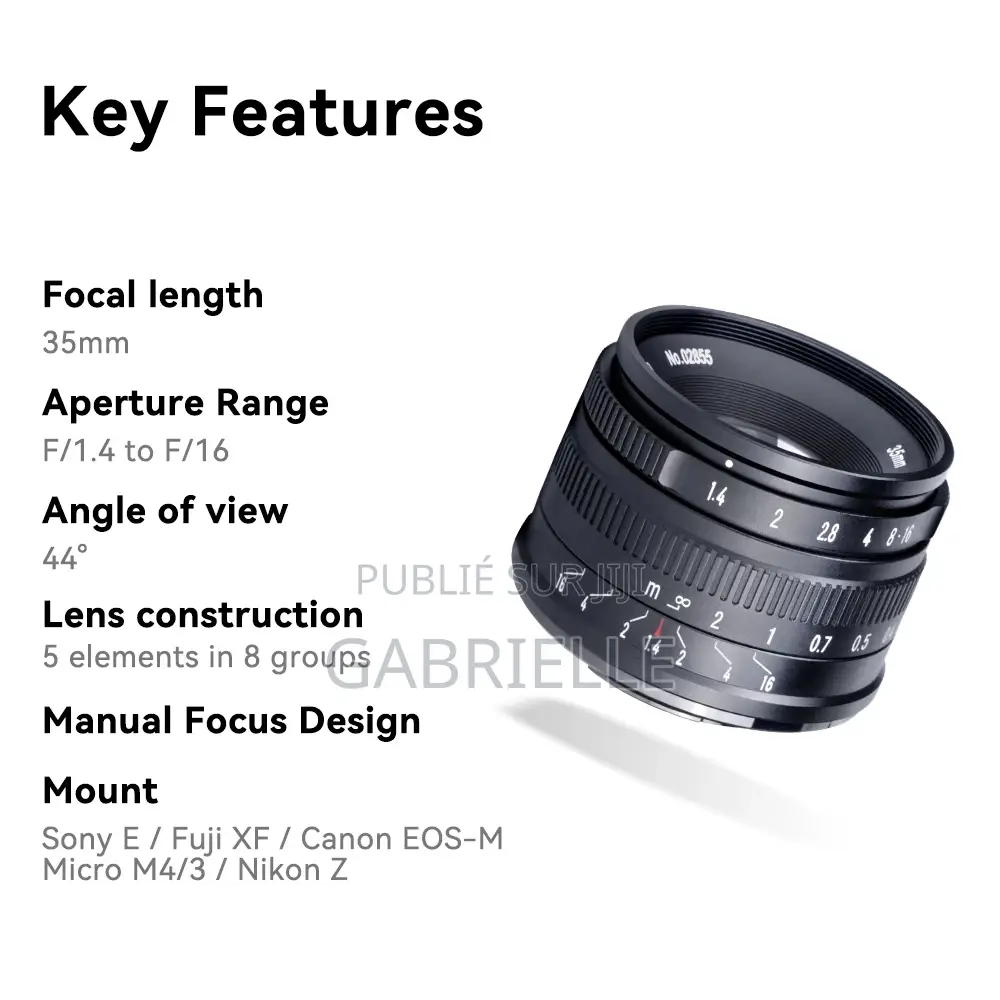 7artisans 35mm F1.4 Aps-C Manual Prime Lens for Sony/Fuji/Nikon/Canon