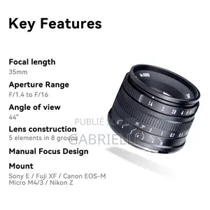 7artisans 35mm F1.4 Aps-C Manual Prime Lens for Sony/Fuji/Nikon/Canon