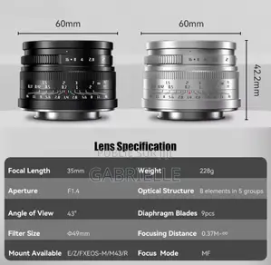 7artisans 35mm F1.4 Aps-C Manual Prime Lens for Sony/Fuji/Nikon/Canon