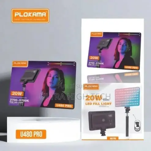Plokama U480 Pro 20w RGB Led Lumière De Remplissage Photographique