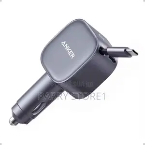 Chargeur De Voiture Anker Usb-C Avec Câble Usb-C Rétractable Intégré