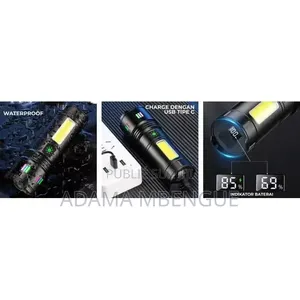 Lampe Torche En Aluminium Rechargeable Led Cob