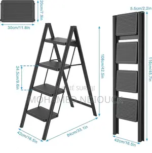 Escabeau À 4 Marches, Escabeau Multifonction Pliable