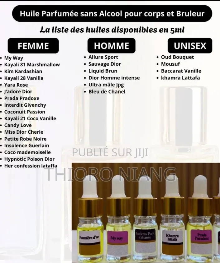 Huile Parfumée Sans Alcool Pour Corps Et Diffuseur