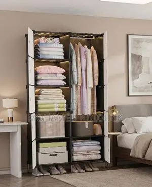 Armoire De Rangement 2 Battants Avec Portes Et Pieds en Plastique