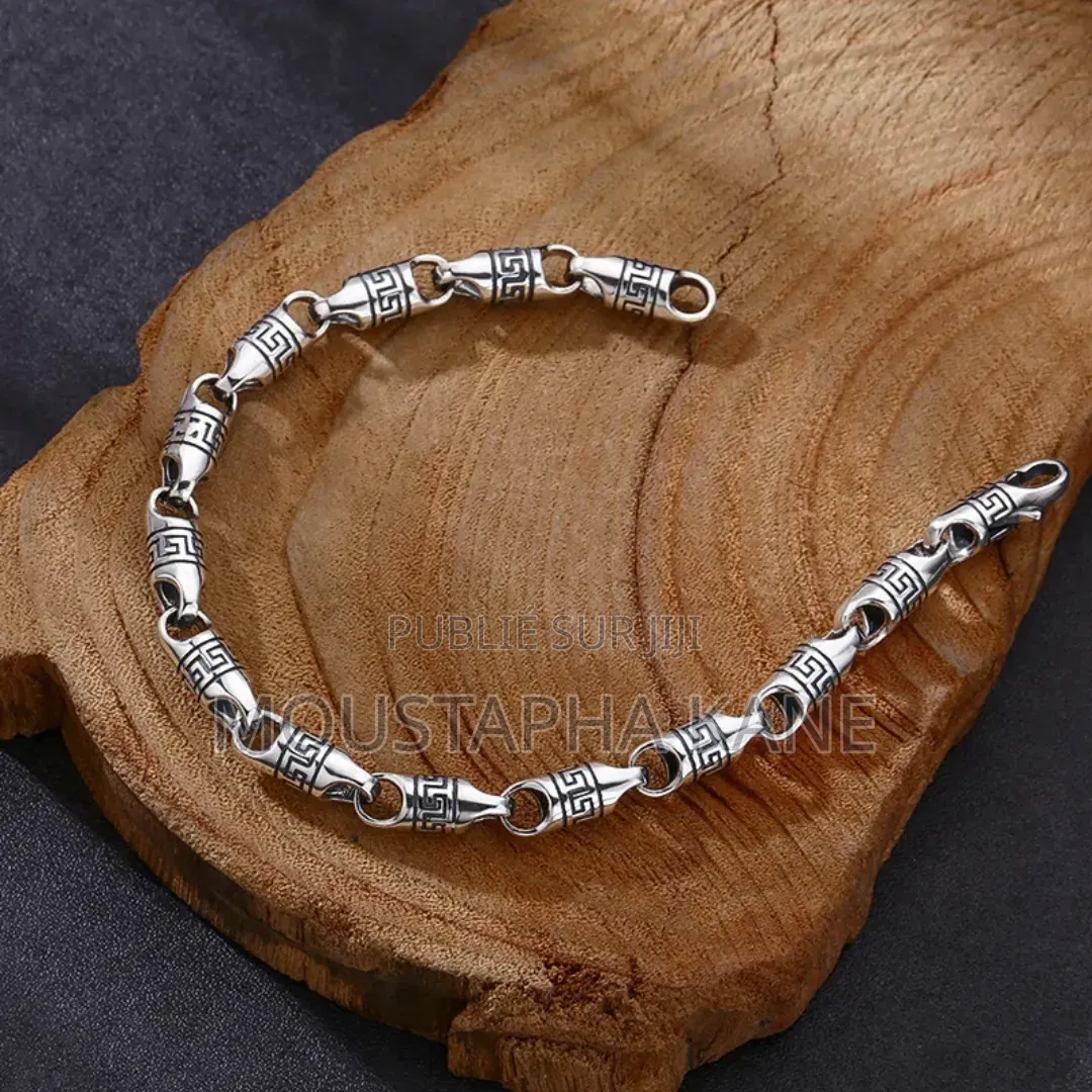 Bracelet Unisexe Plaqué Argent Inoxydable