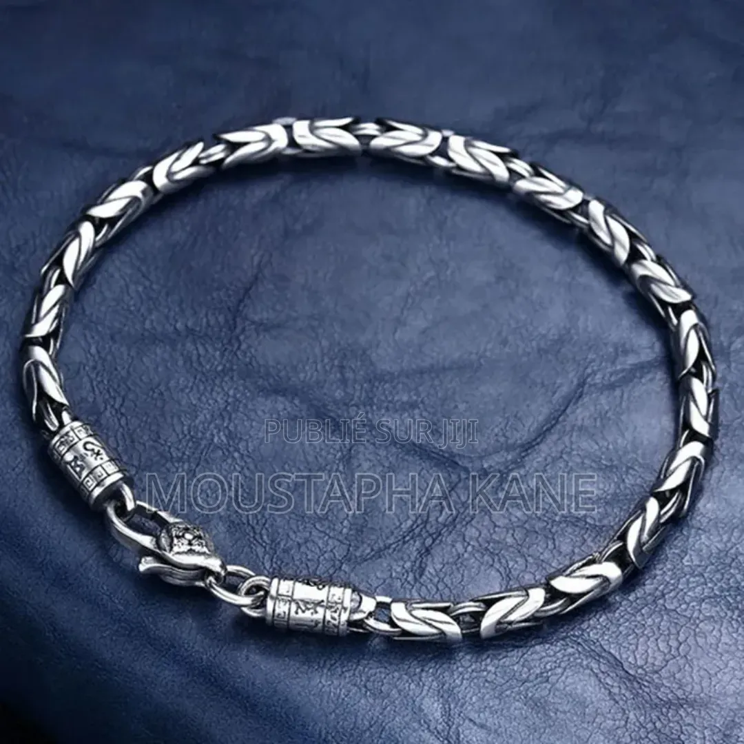 Bracelet Unisexe Plaqué Argent Mode Serpent Inoxydable