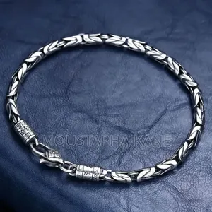 Bracelet Unisexe Plaqué Argent Mode Serpent Inoxydable