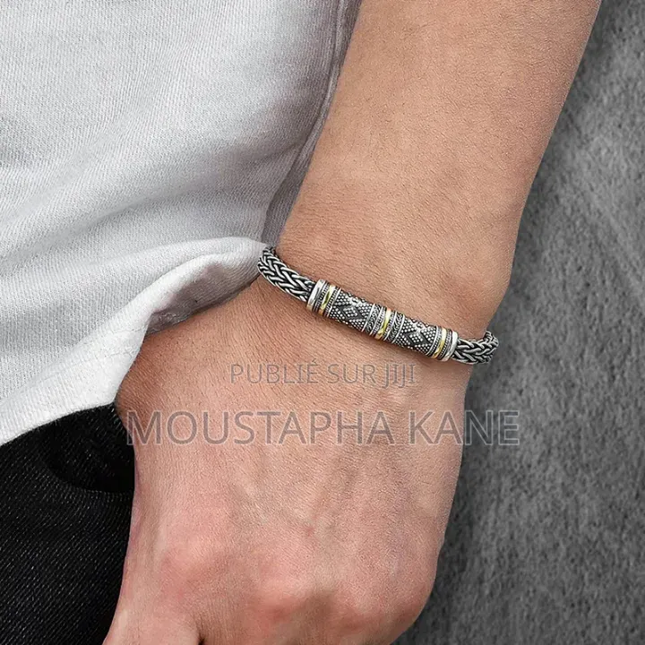 Bracelet Unisexe en Acier Inoxydable Avec Finition en Cuivre