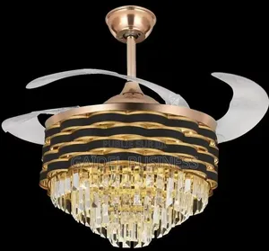 Sublime Ventilateur Plafonnier Lustre Cristal – Neuf