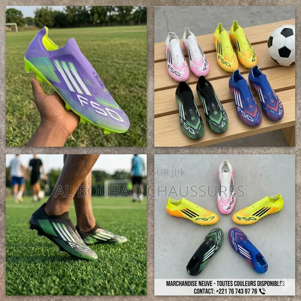 Crampons Adidas F50 Sans Lacets – Toutes Tailles Disponibles