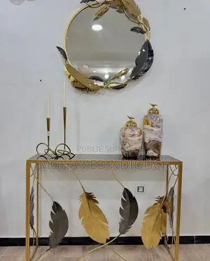 Ensemble Table Console Avec Miroir en Métal De Qualité