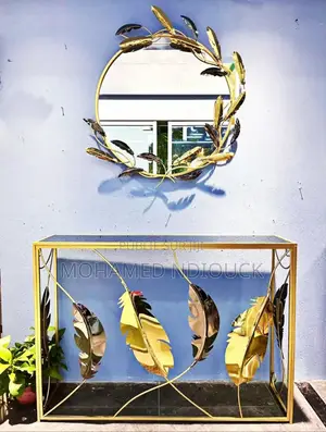 Ensemble Table Console Avec Miroir en Métal De Qualité