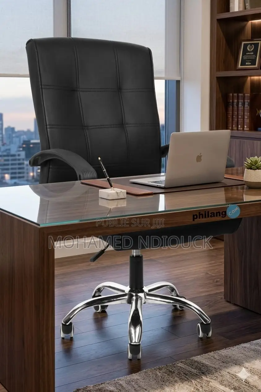 Chaise De Bureau Ergonomique en Similicuir À Dossier Haut